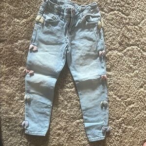Gymboree Light Blue Jeans with Colorful Bow Details